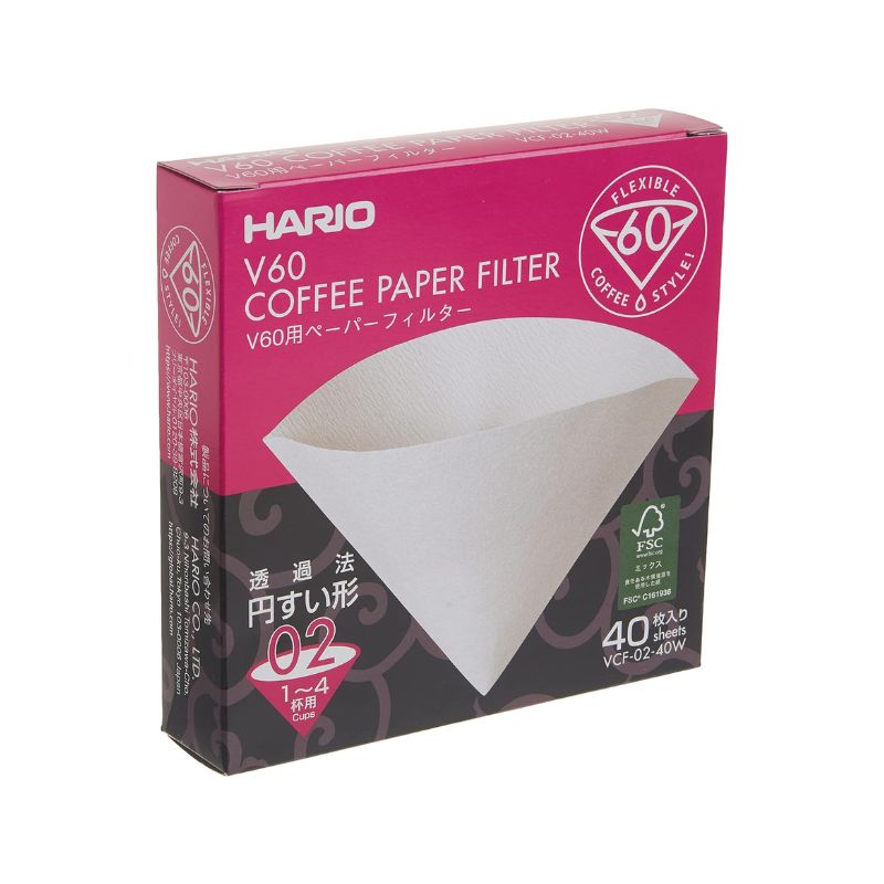 Filtros V60 tamaño 01 Hario para gotero - papel especializado