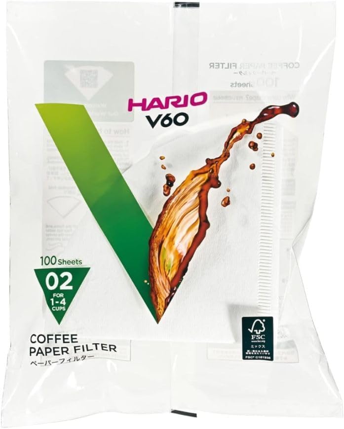 Filtros papel V60 02 100 unidades Hario