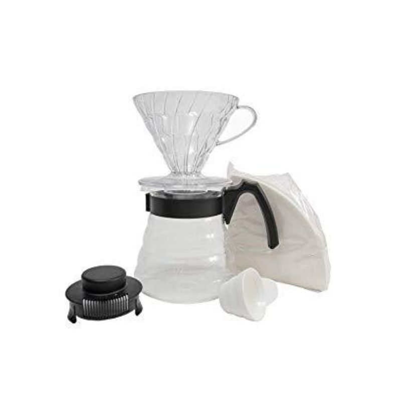 Kit V60 Cristal Hario para café filtrado - accesorios barista Guatemala