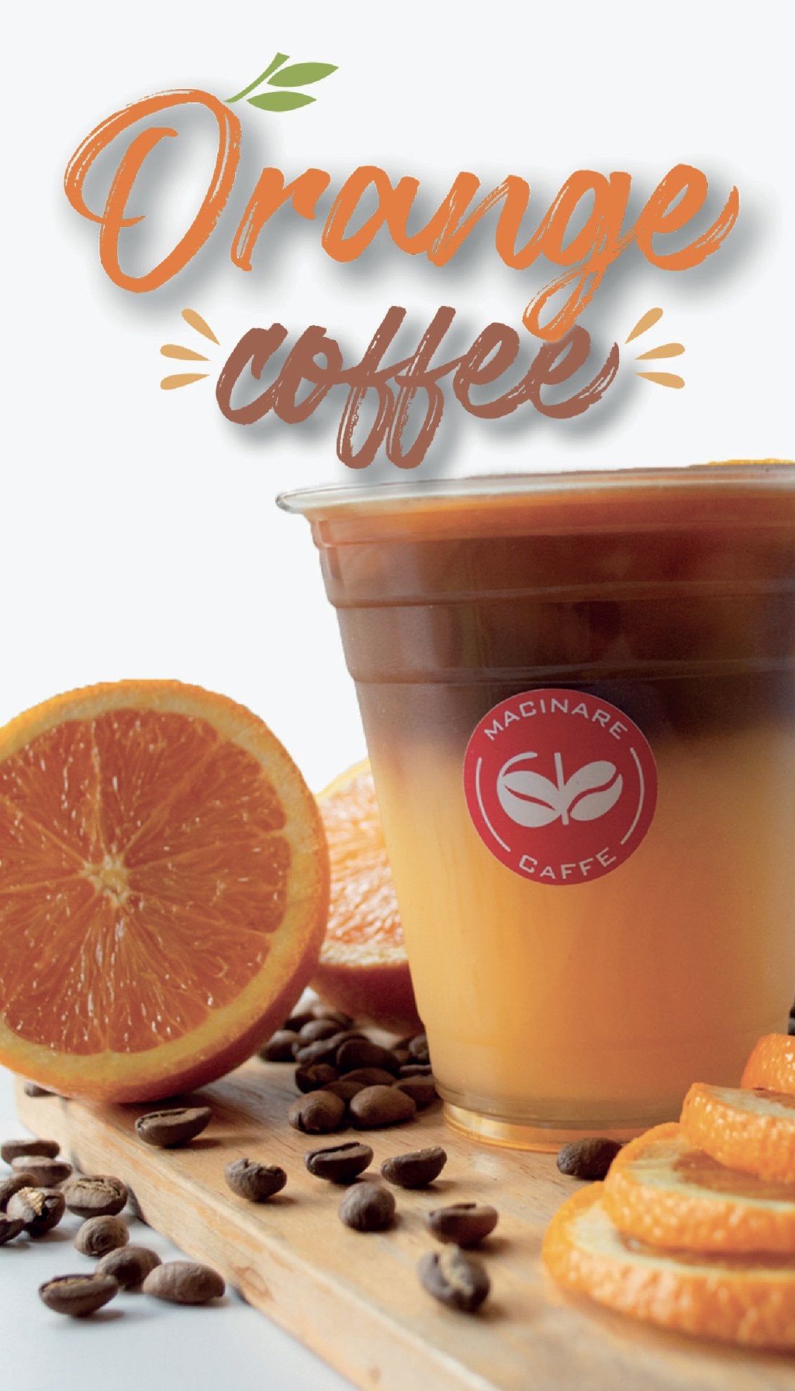 Orange Coffee — bebida signature de Macinare Caffè con jugo de naranja natural y espresso