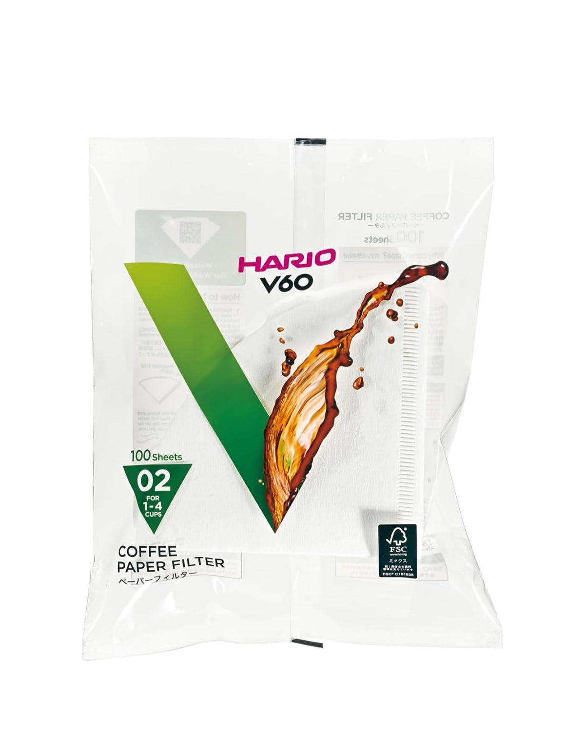 Caja Hario filtros V60 02 100 piezas premium